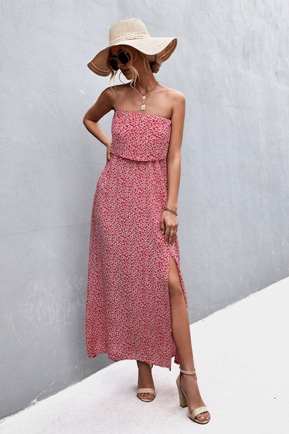 Strapless Split Maxi Dress-Angel Casuals