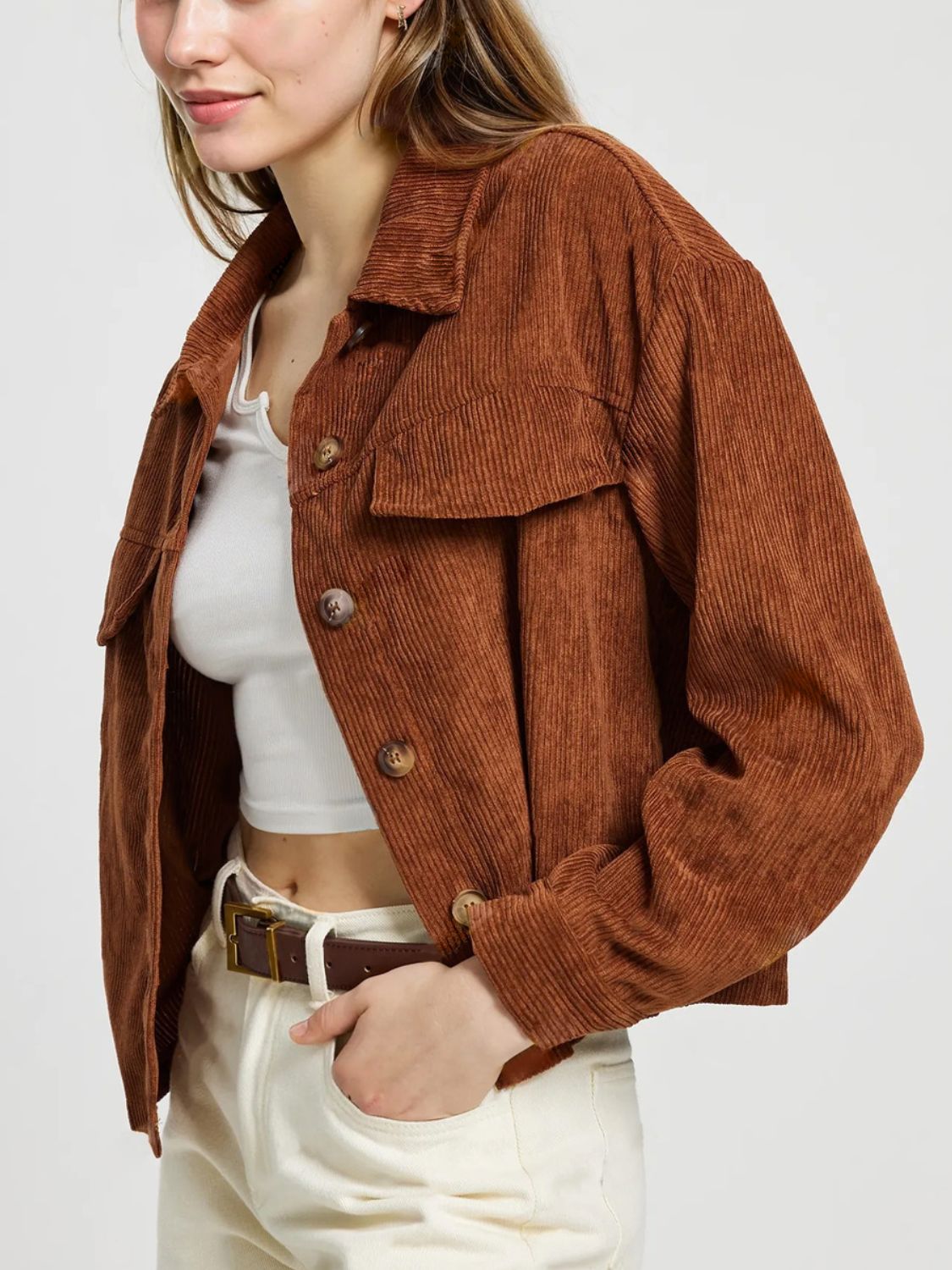 Button Up Long Sleeve Jacket-Angel Casuals