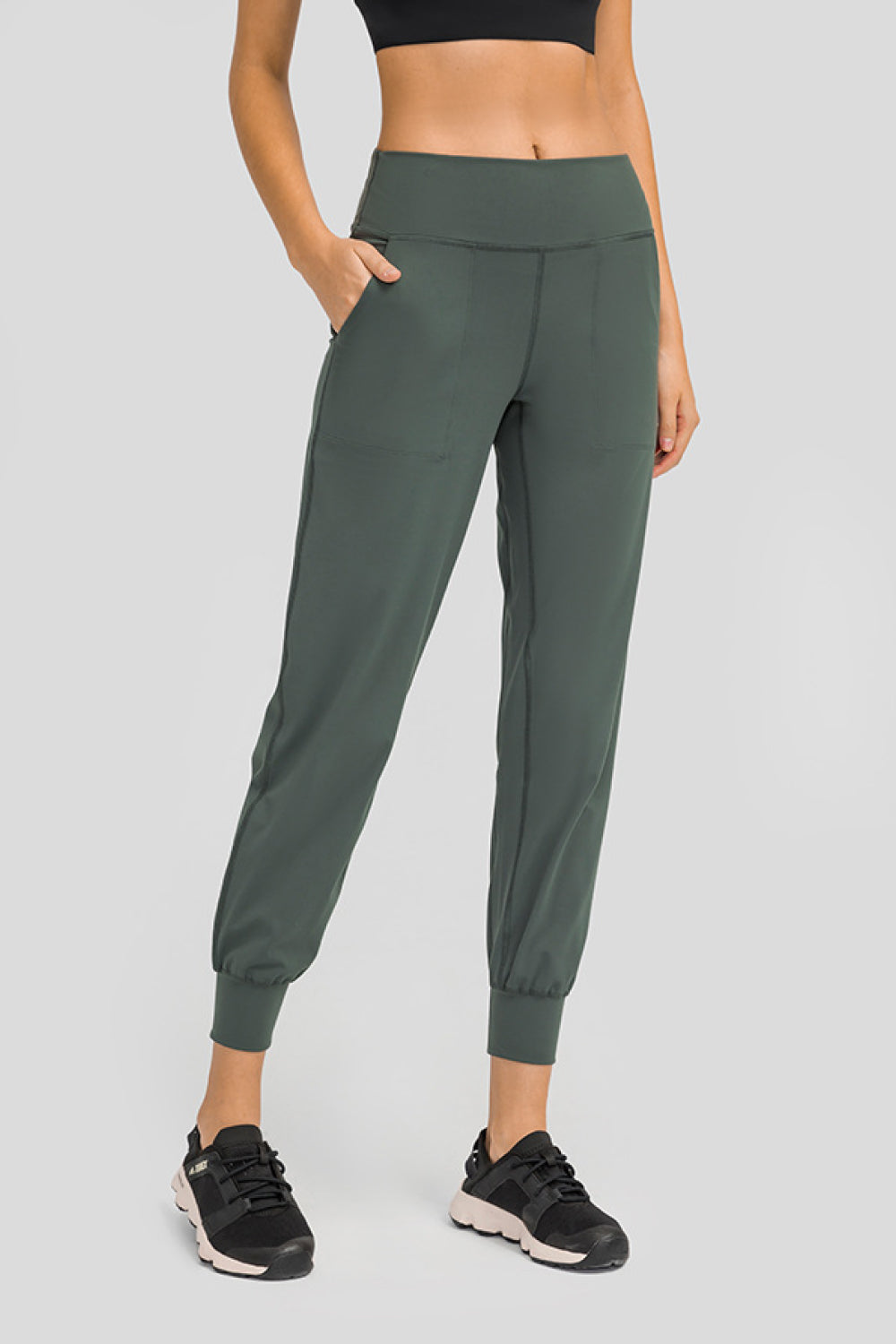 Wide Waistband Slant Pocket Pants-Angel Casuals