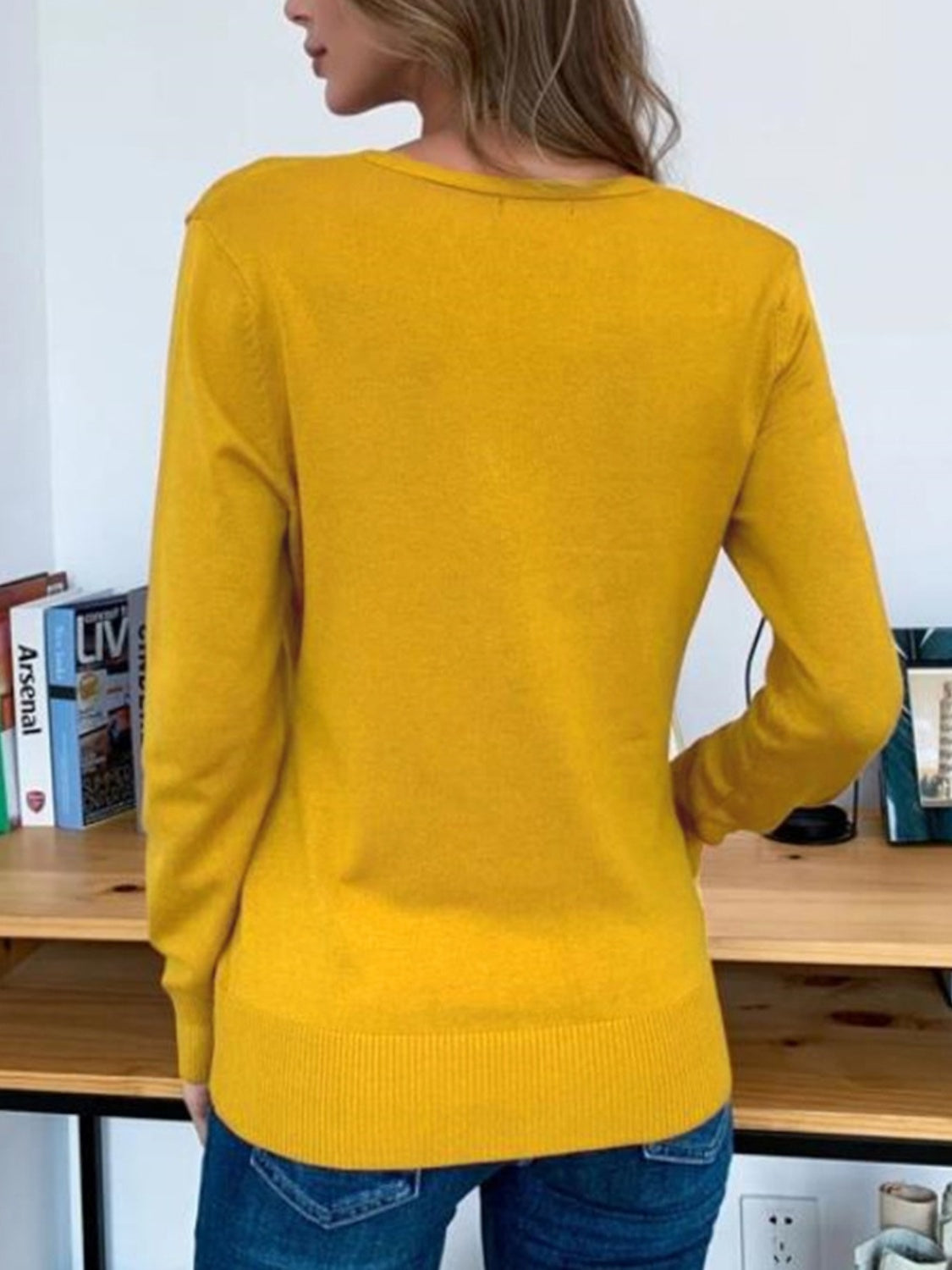 Button Up Long Sleeve Cardigan-Angel Casuals