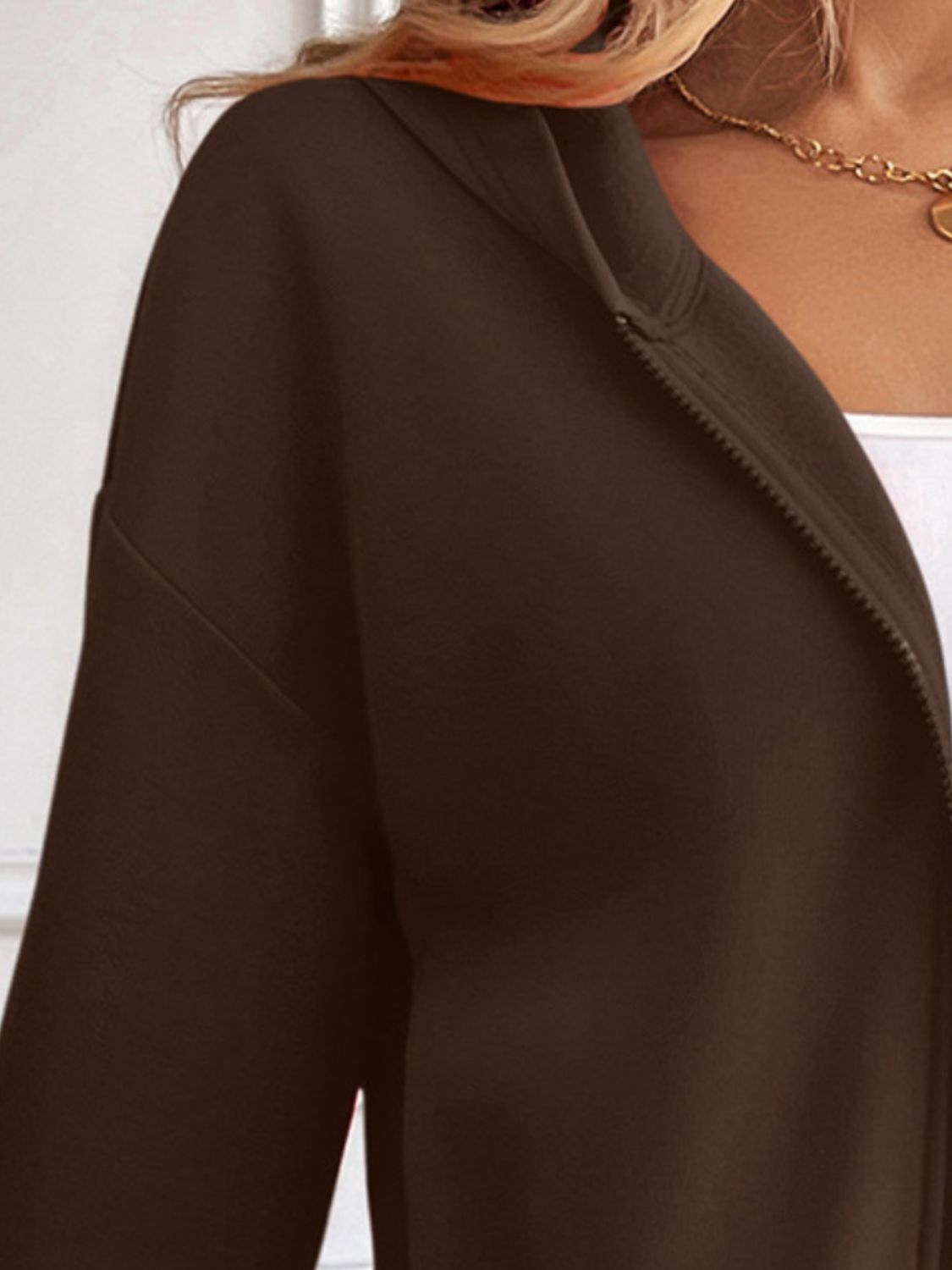 Ivy Lane Zip Up Dropped Shoulder Hooded Jacket-Angel Casuals