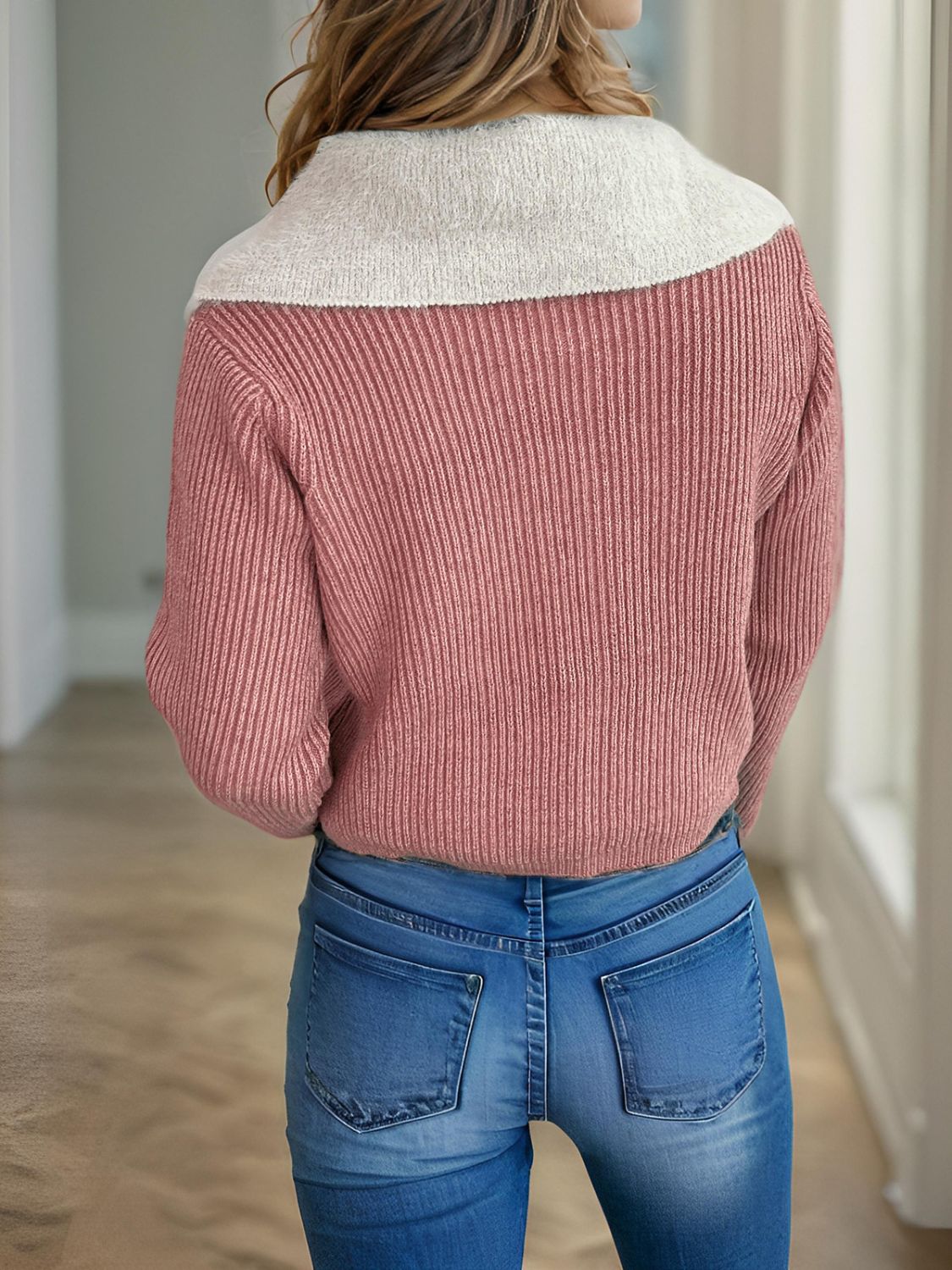 Zip Up Collared Neck Long Sleeve Cardigan-Angel Casuals