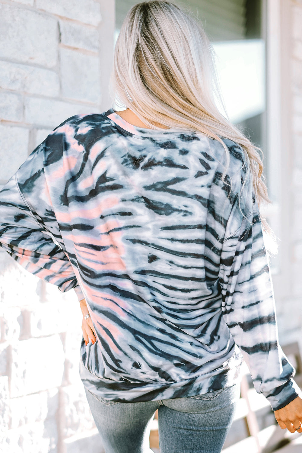Printed Round Neck Dropped Shoulder T-Shirt-Angel Casuals