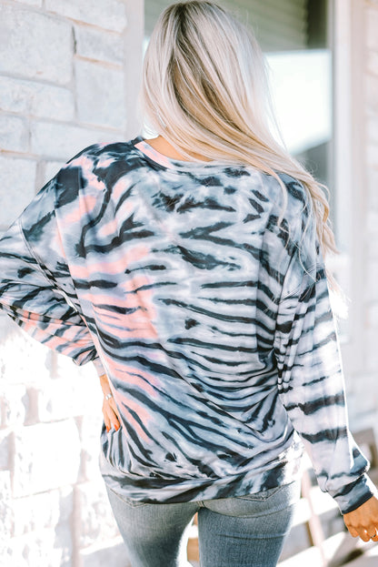 Printed Round Neck Dropped Shoulder T-Shirt-Angel Casuals