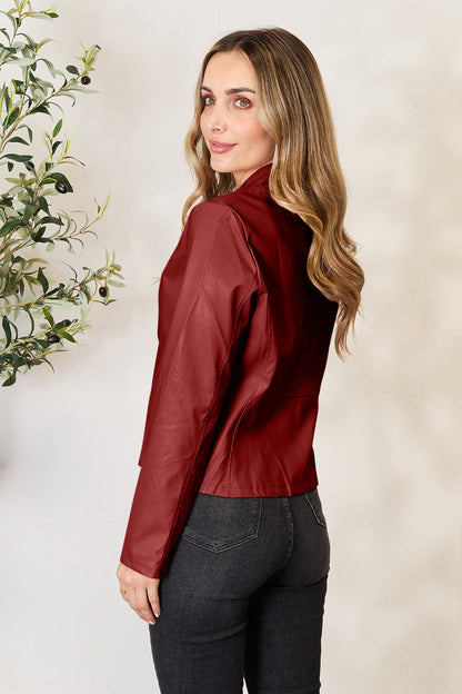 Mock Neck Zip Up Jacket-Angel Casuals