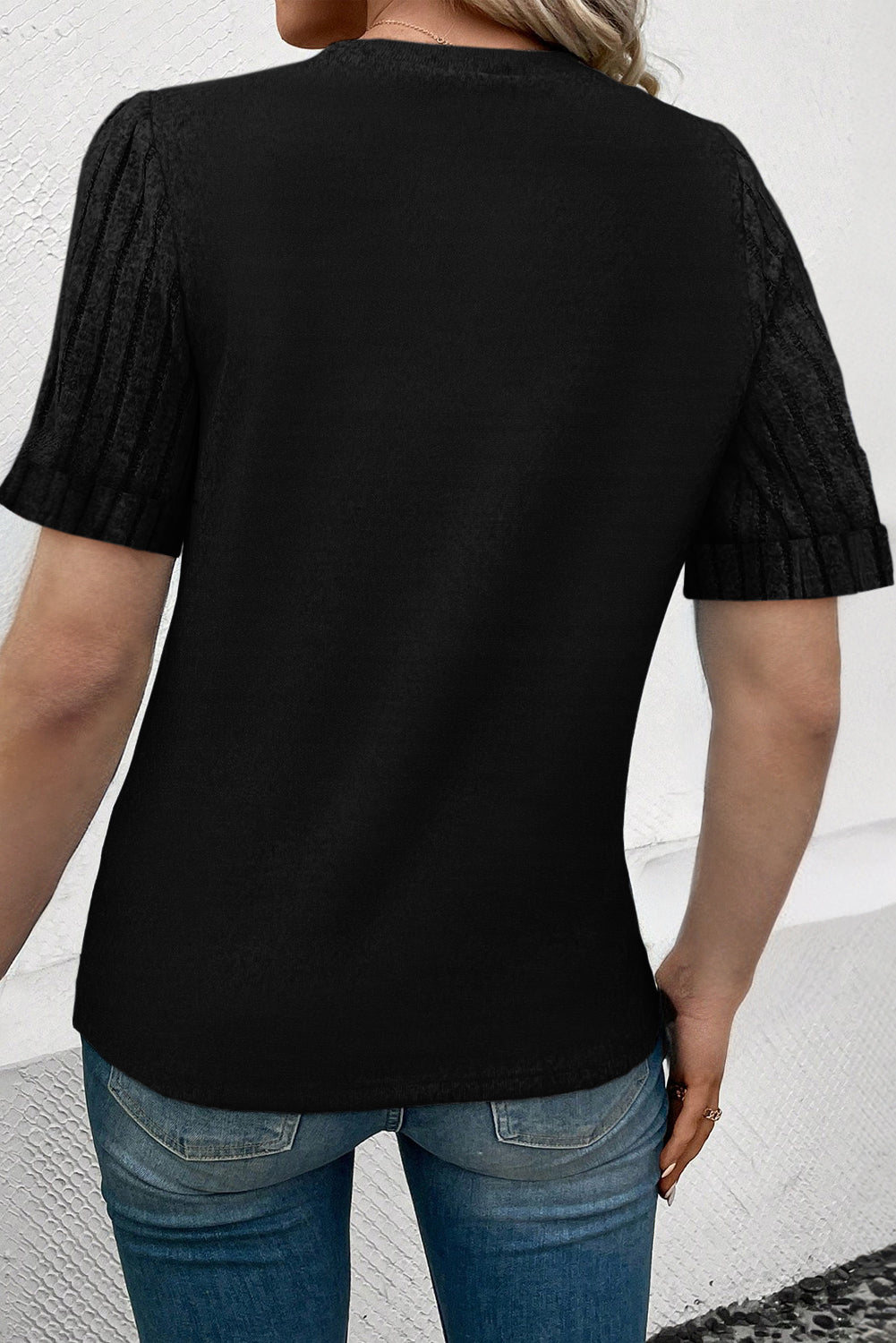 Round Neck Short Sleeve T-Shirt-Angel Casuals