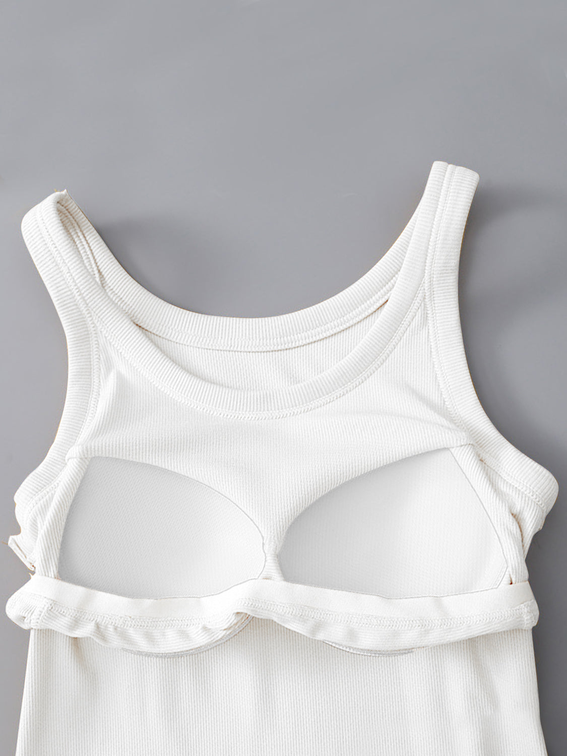 Round Neck Tank with Bra-Angel Casuals