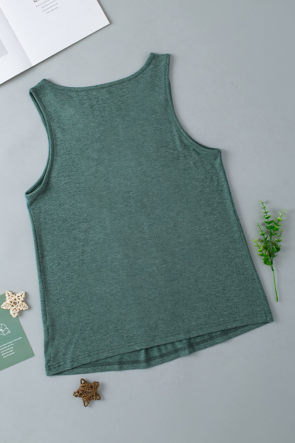 V-Neck Wide Strap Tank-Angel Casuals