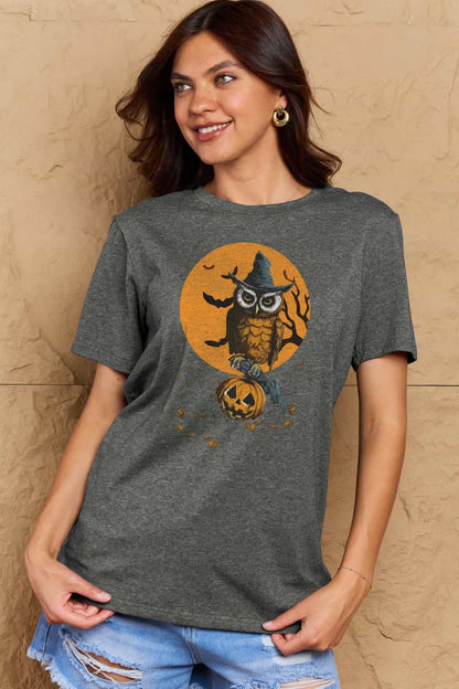 Simply Love Full Size Holloween Theme Graphic Cotton T-Shirt-Angel Casuals