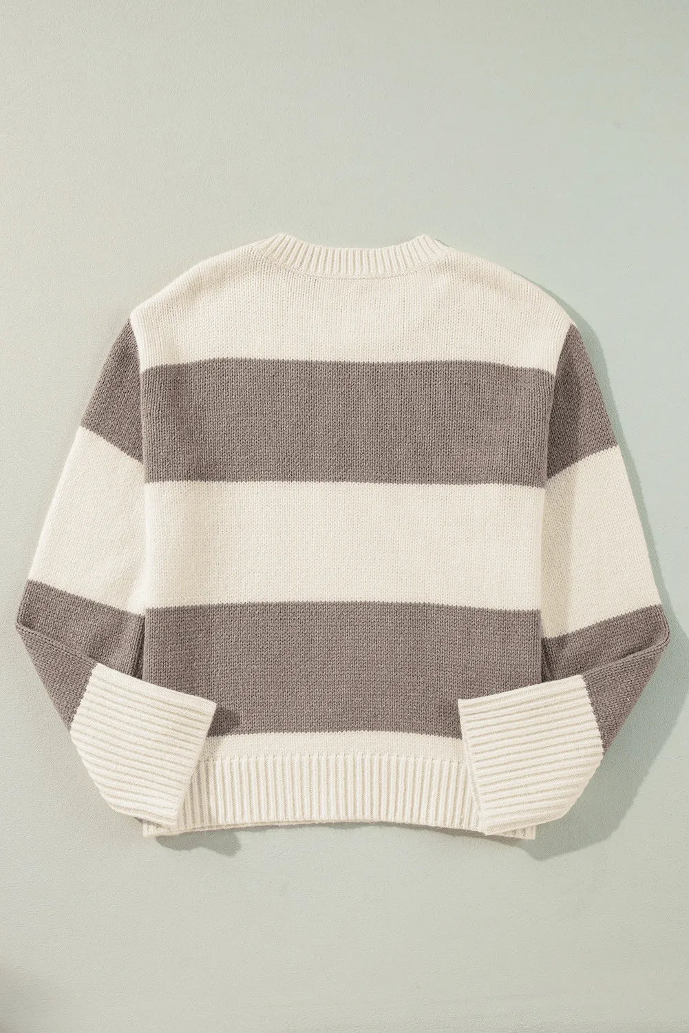 Color Block Round Neck Sweater-Angel Casuals