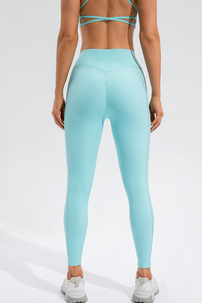 High Waist Active Leggings with Pockets-Angel Casuals