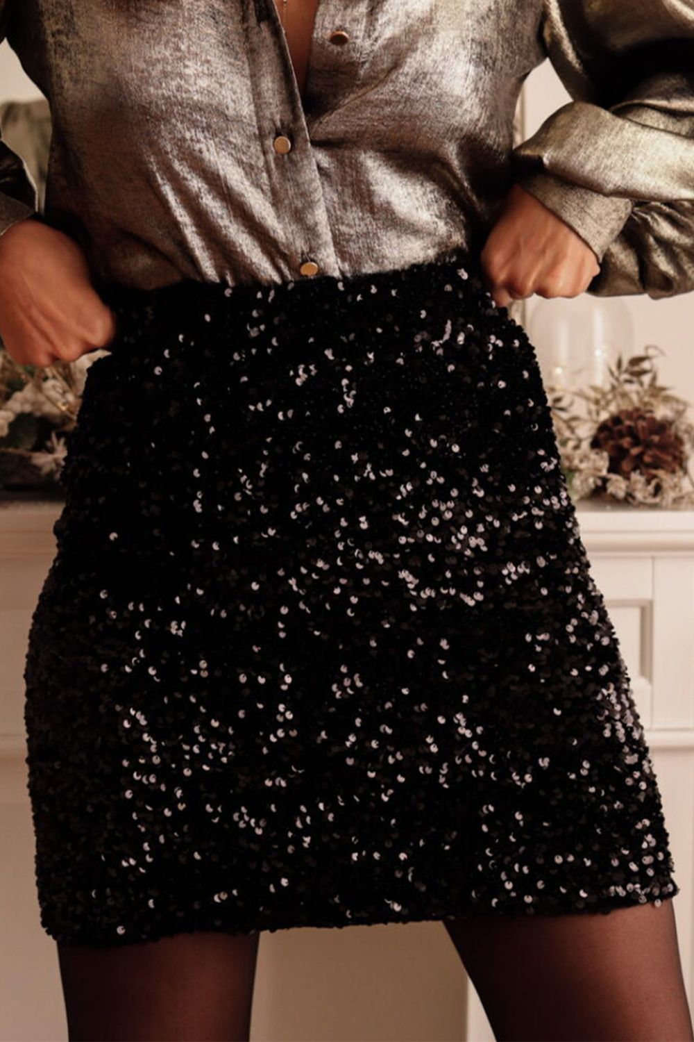 Sequin Mini Skirt-Angel Casuals