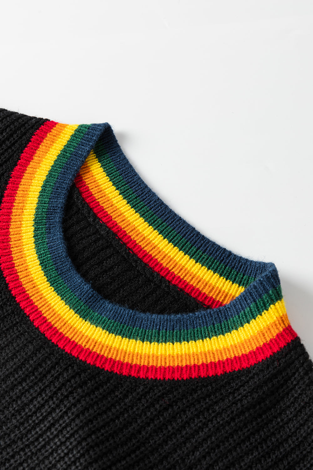 MERRY & BRIGHT Ribbed Round Neck Sweater-Angel Casuals