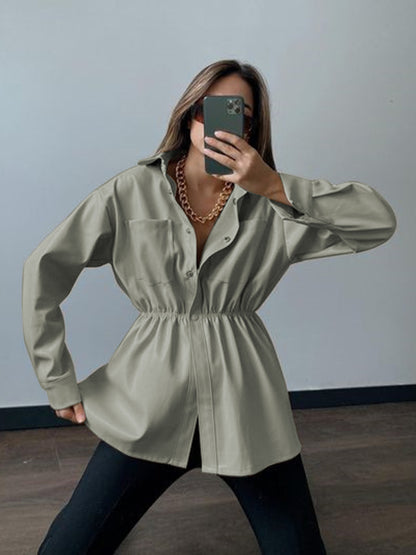 Snap Down Collared Jacket-Angel Casuals