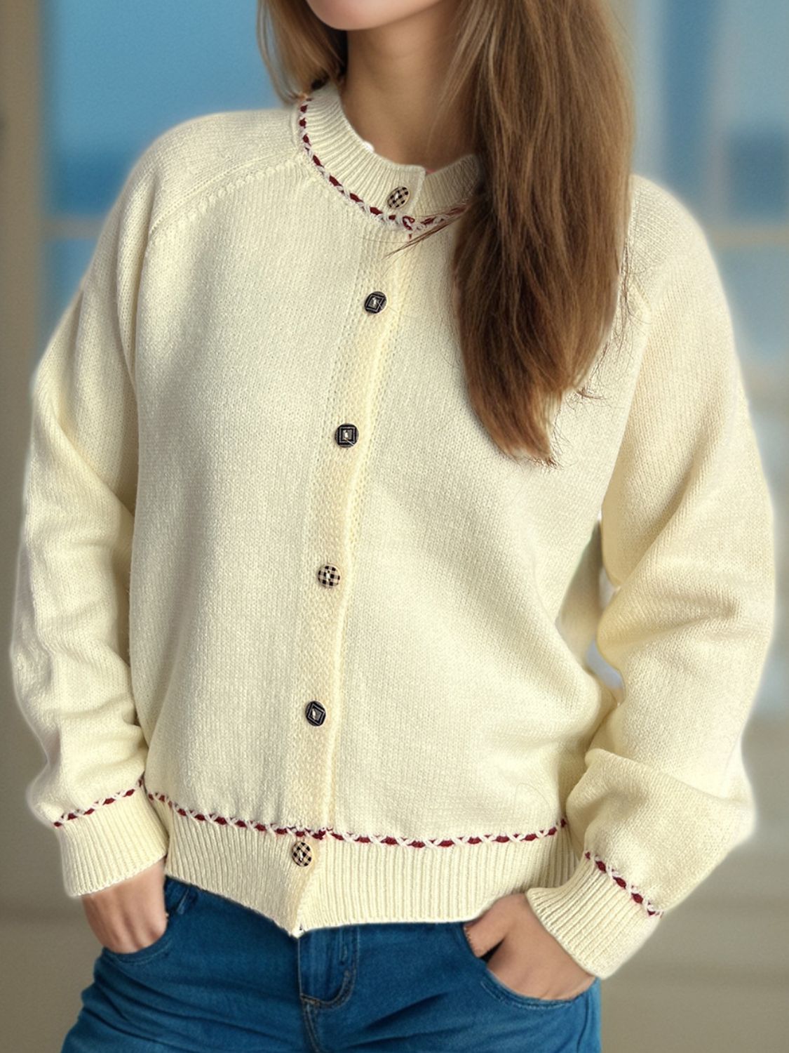 Button Down Long Sleeve Cardigan-Angel Casuals