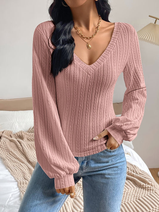 Honey V-Neck Long Sleeve T-Shirt-Angel Casuals
