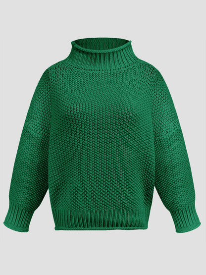 Turtleneck Long Sleeve Sweater-Angel Casuals