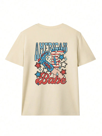 Graphic Round Neck Half Sleeve T-Shirt-Angel Casuals