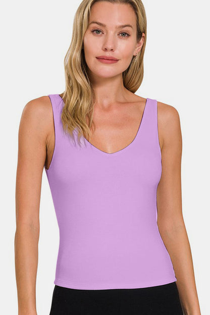 Zenana V-Neck Slim Tank-Angel Casuals