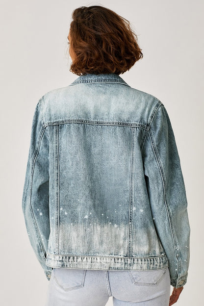 RISEN Button Up Ombre Washed Jacket-Angel Casuals