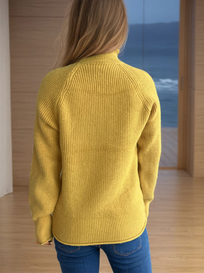 Turtleneck Long Sleeve Sweater-Angel Casuals