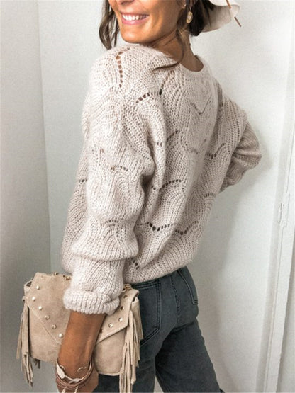 Openwork Button Up Long Sleeve Cardigan-Angel Casuals