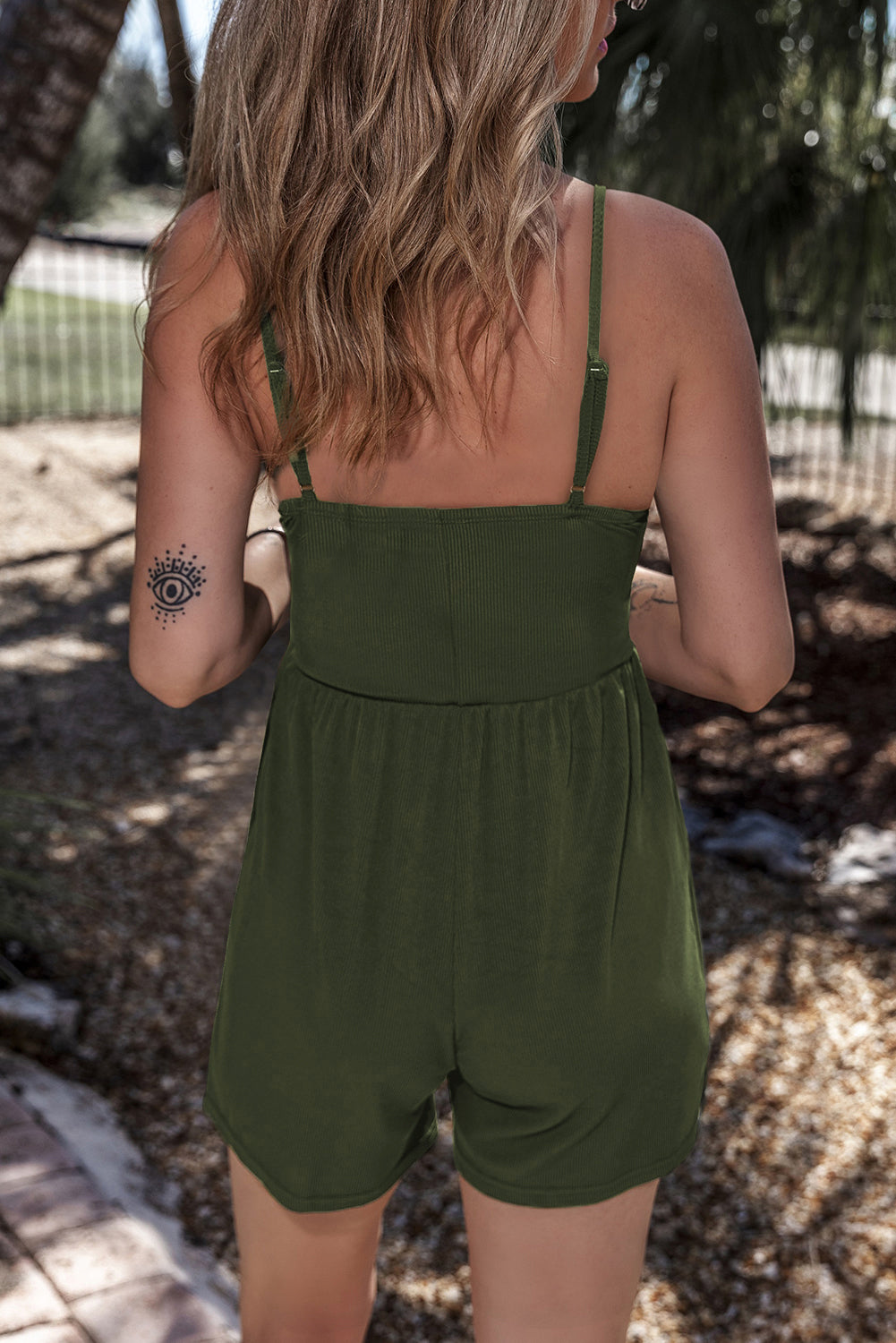 V-Neck Spaghetti Strap Romper-Angel Casuals