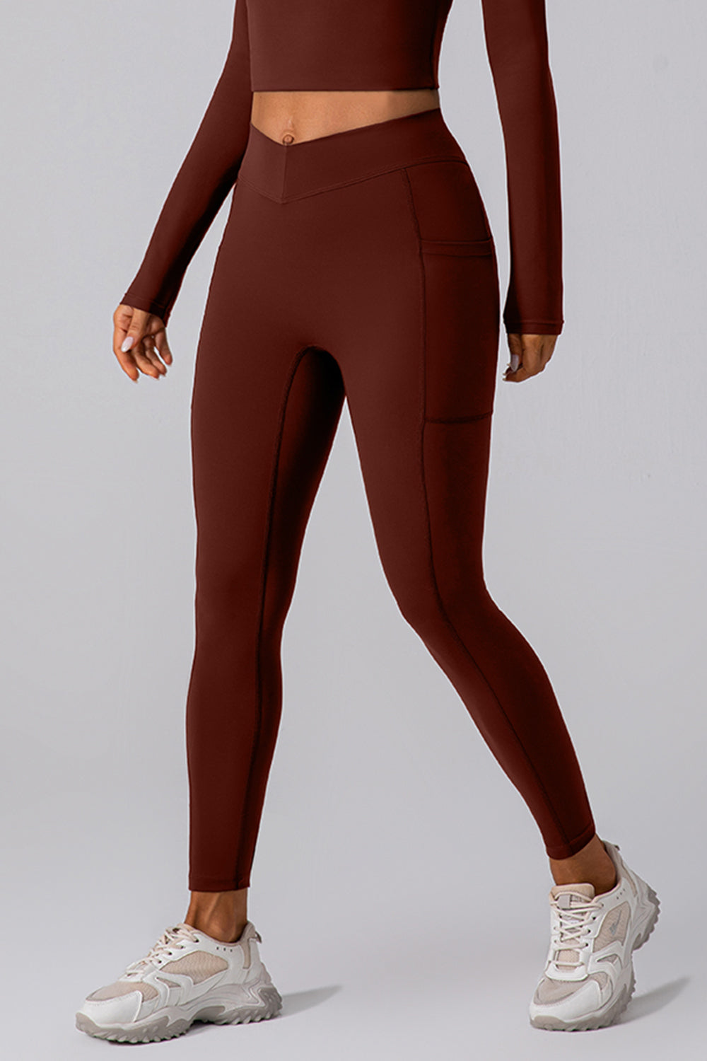 High Waist Active Leggings with Pockets-Angel Casuals