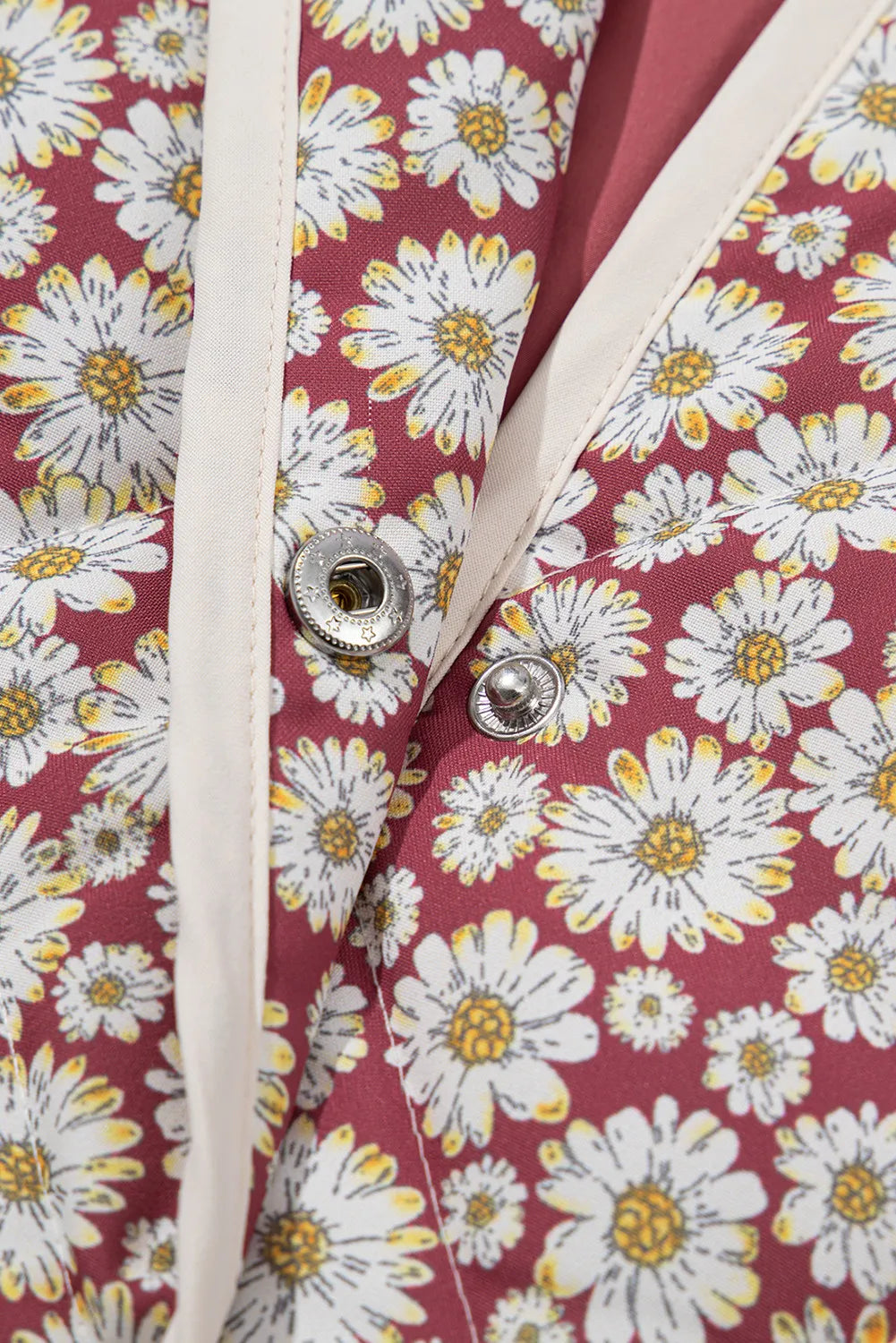 Floral Snap Down Mock Neck Coat-Angel Casuals