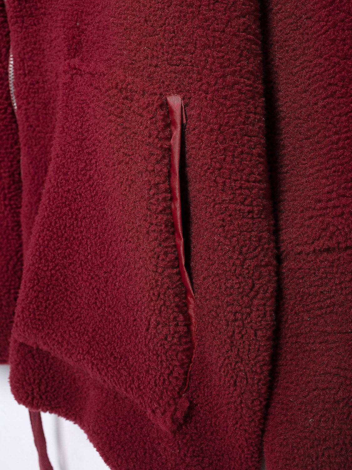 Turtleneck Zip Up Long Sleeve Plush Jacket-Angel Casuals