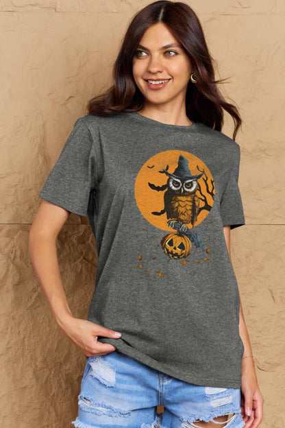 Simply Love Full Size Holloween Theme Graphic Cotton T-Shirt-Angel Casuals