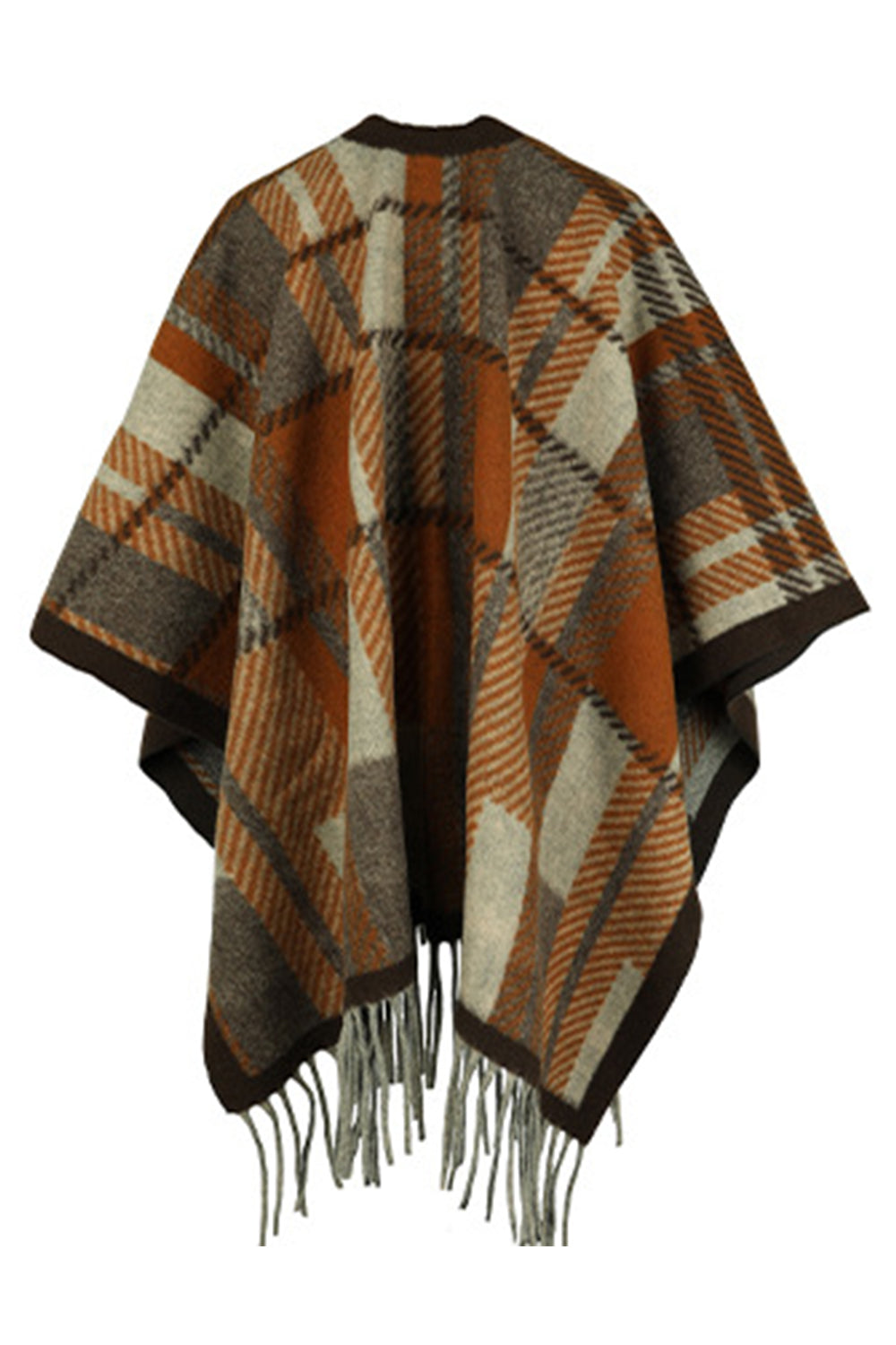 Cloak Sleeve Fringe Detail Poncho-Angel Casuals