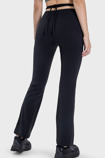 Tied Mid-Rise Waist Active Pants-Angel Casuals