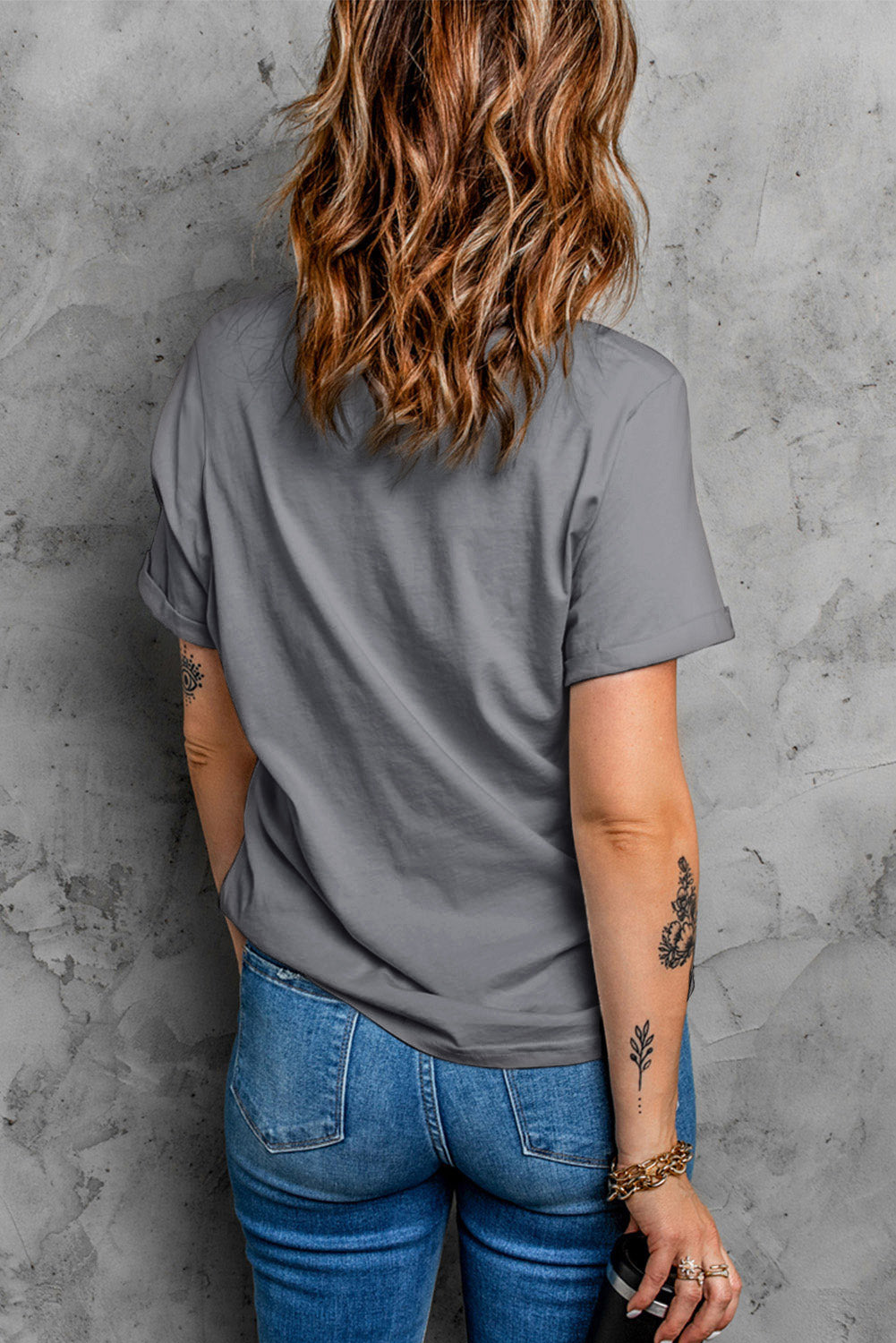 USA Round Neck Short Sleeve T-Shirt-Angel Casuals