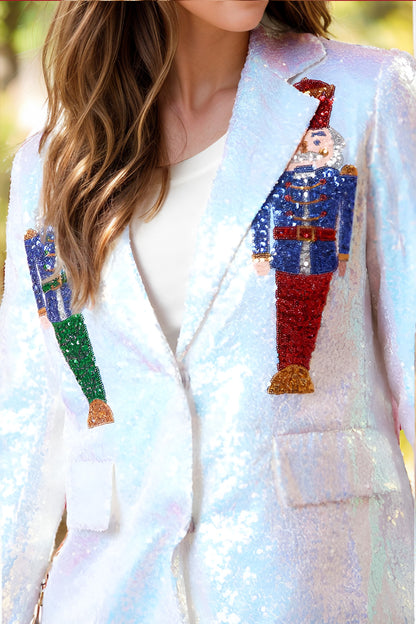 Sequin Nutcracker Long Sleeve Blazer-Angel Casuals