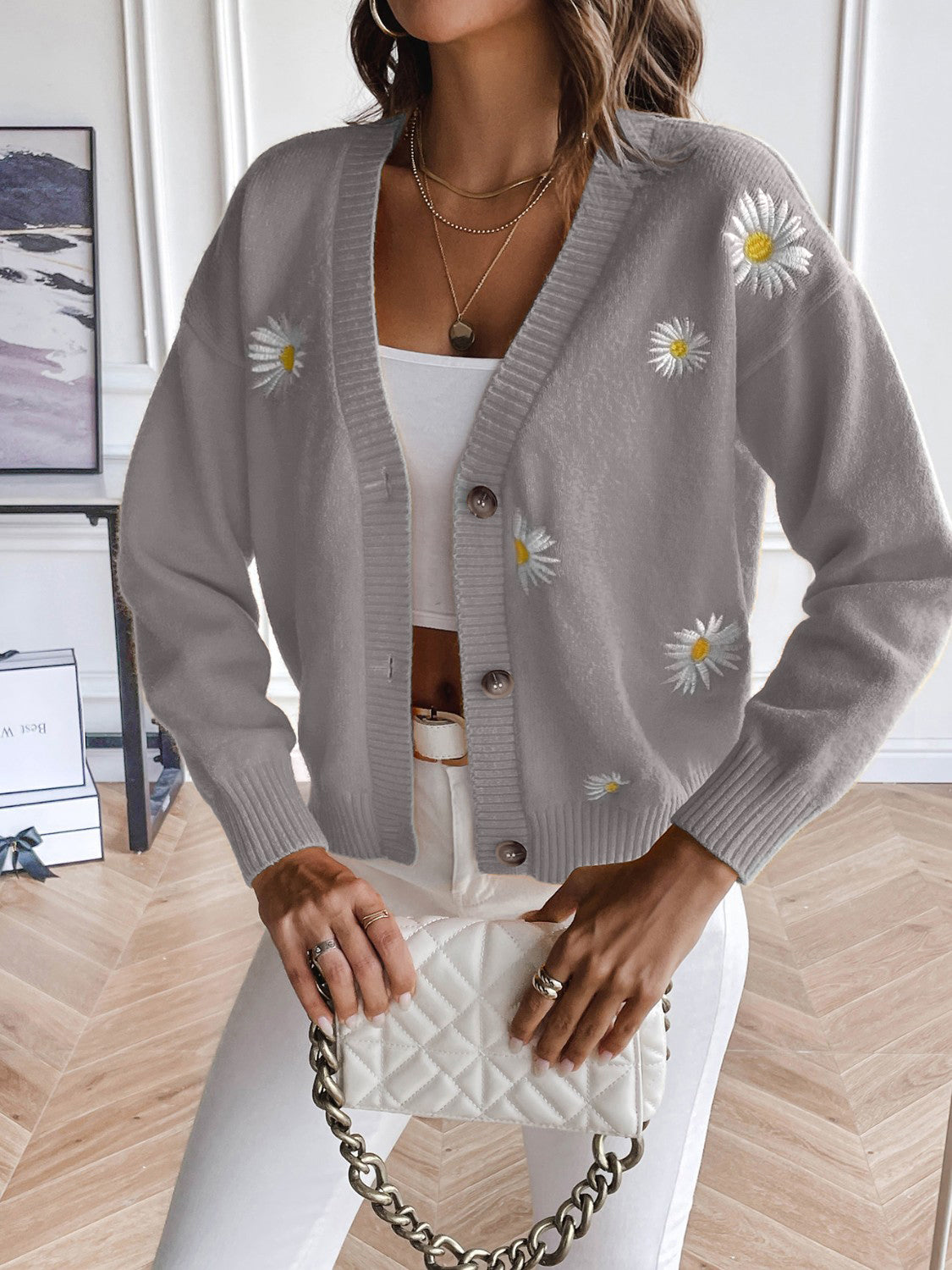 Floral Button Up Cardigan-Angel Casuals
