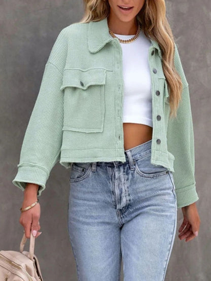 Button Up Long Sleeve Jacket-Angel Casuals