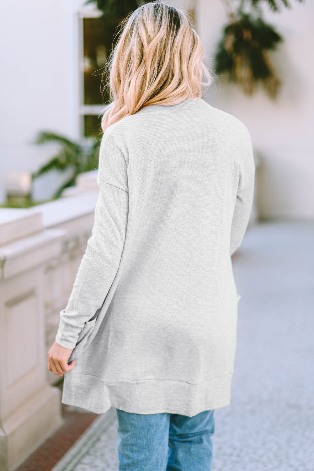 Pocketed Open Front Long Sleeve Cardigan-Angel Casuals