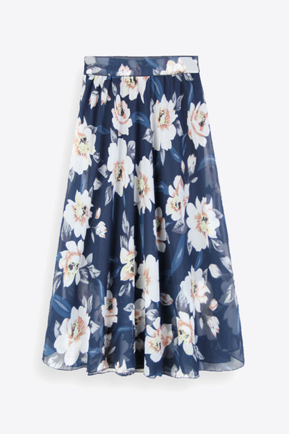 Full Size Floral Tie-Waist Skirt-Angel Casuals