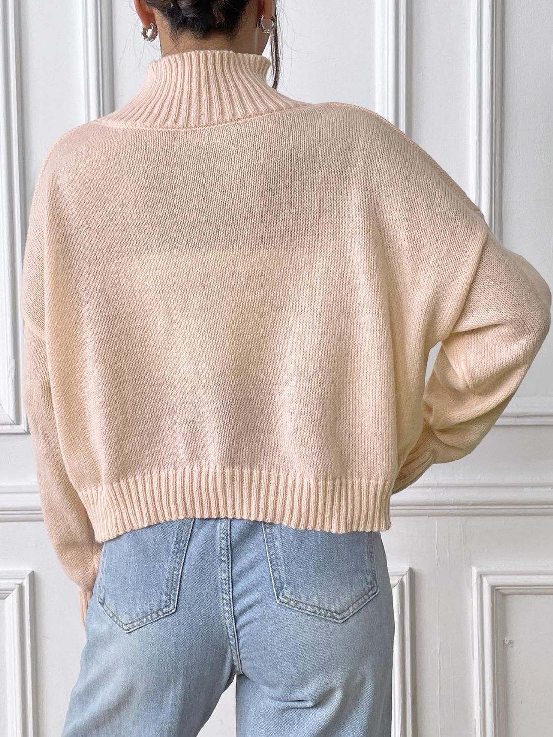 Bow Turtleneck Long Sleeve Sweater-Angel Casuals