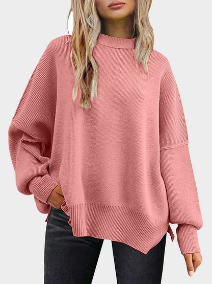 Round Neck Long Sleeve Sweater-Angel Casuals