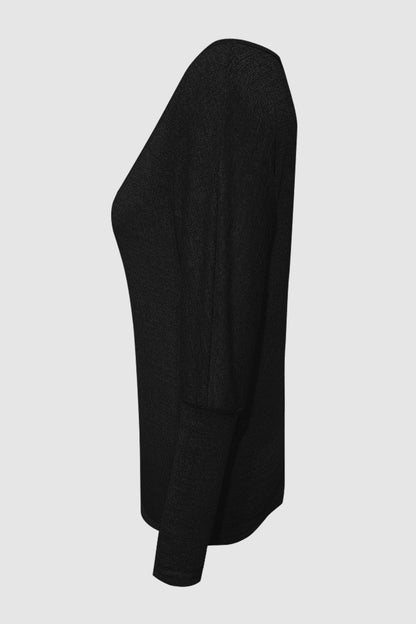 Cutout Round Neck Long Sleeve T-Shirt-Angel Casuals