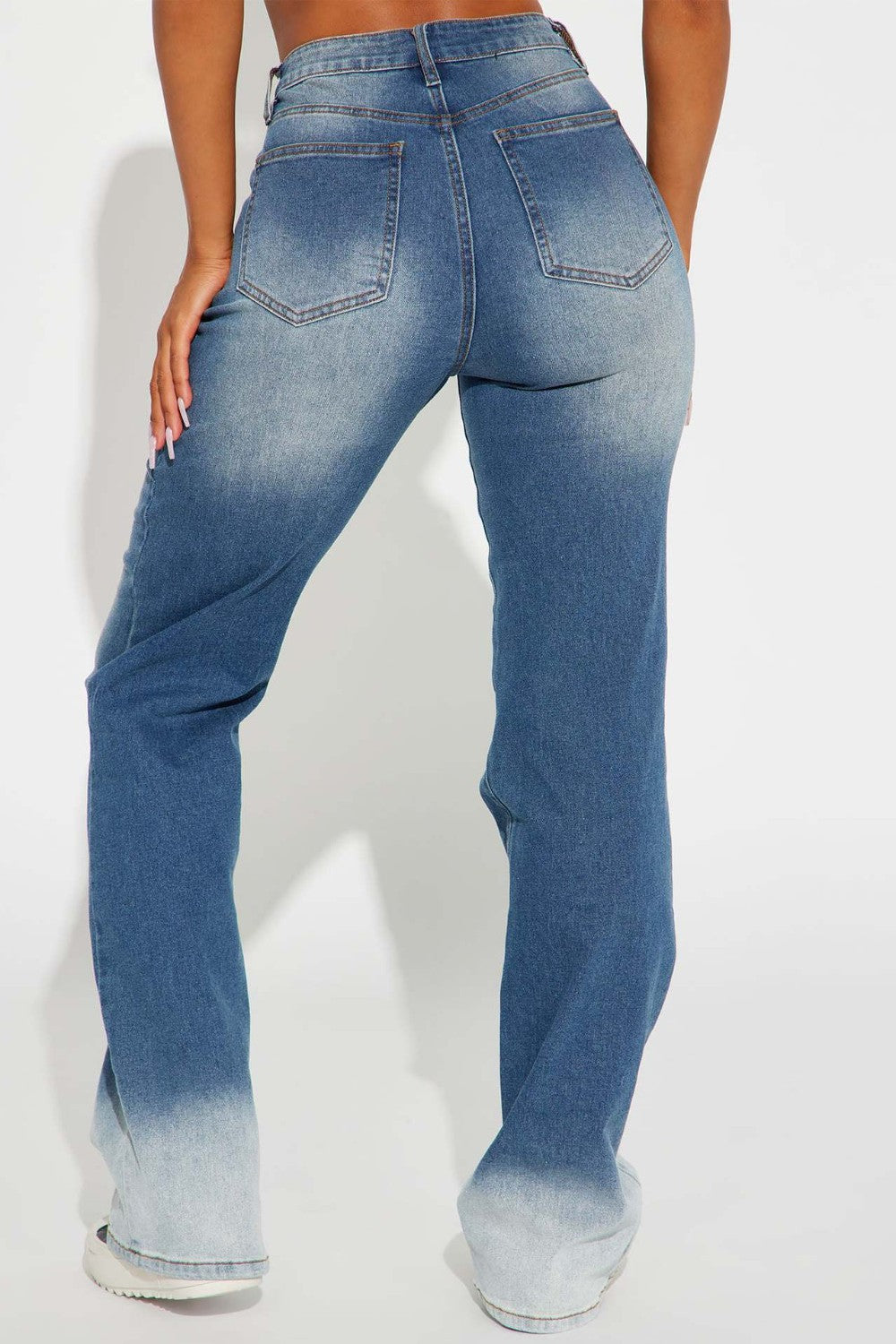 Pocketed Buttoned Straight Jeans-Angel Casuals