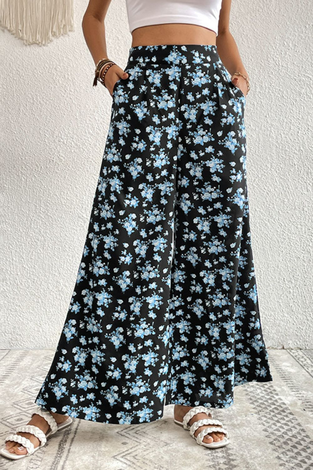 Floral Pocket Culottes-Angel Casuals