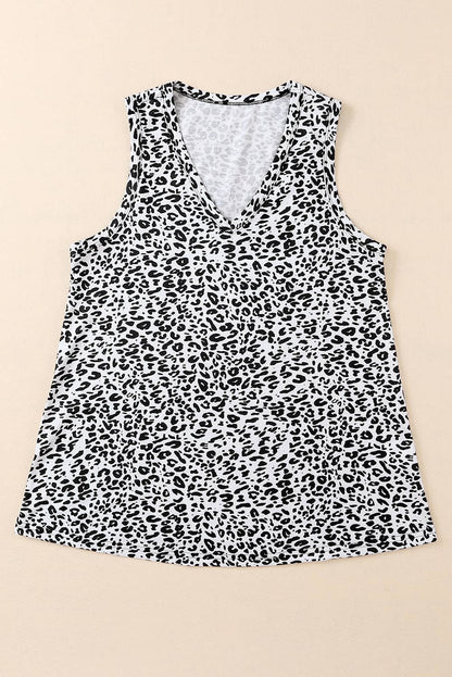 Animal Print V-Neck Tank-Angel Casuals