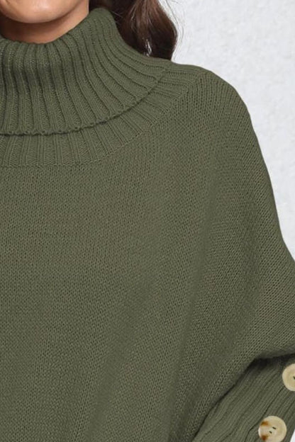 Turtleneck Long Sleeve Sweater-Angel Casuals