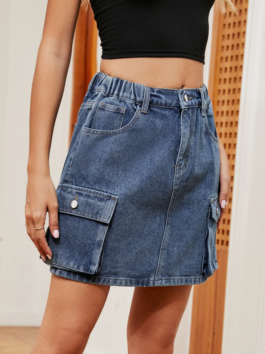 High Waist Denim Skirt-Angel Casuals