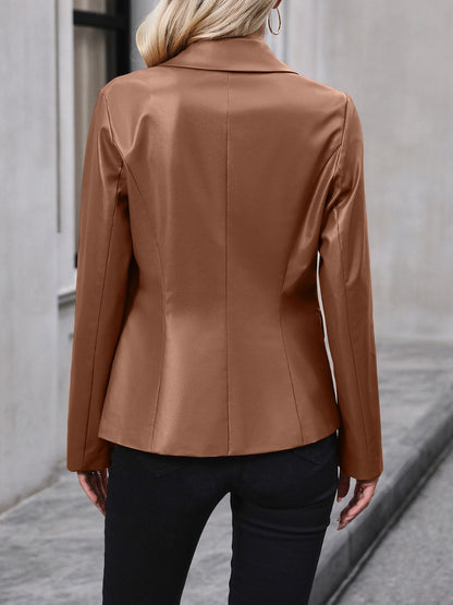 Ivy Lane Button Up Collared Neck Blazer-Angel Casuals