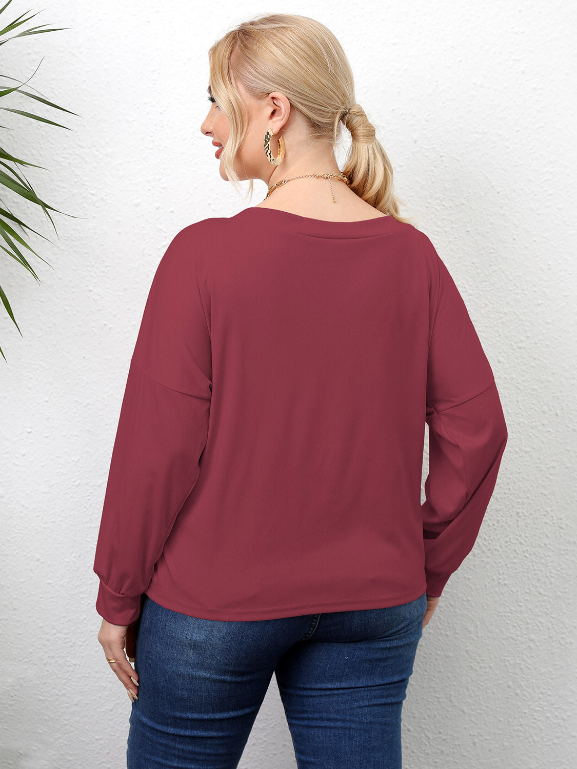 Plus Size Twisted Drop Shoulder T-Shirt-Angel Casuals