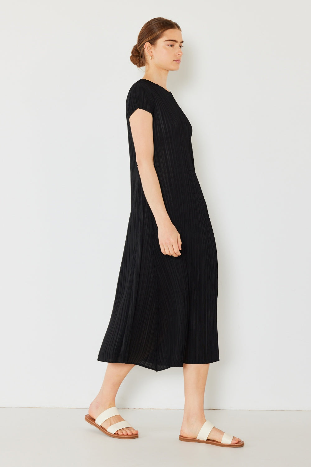 Marina West Swim Pleated Cap Sleeve A-Line Dress-Angel Casuals